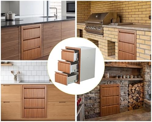 Takywep Outdoor Kitchen Drawers 14.7W x 24.5H x 18.5D, Flush Mount - Image 4