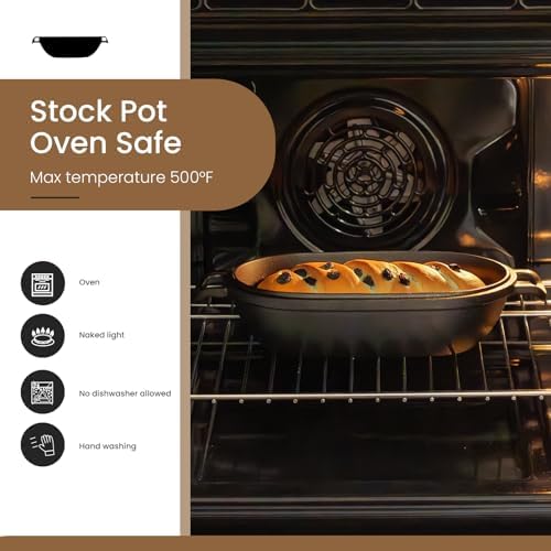 Cast Iron Loaf Pan with Lid-Bread Baking Pan for Sourdough,Pre-Seasoned Oval Dutch Oven, 9 x 5-4/5 Inch Loaf Pans for Homemade,Heavy Duty with Even Heating - Image 3