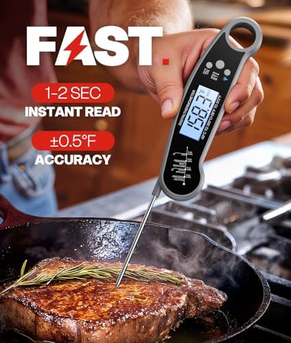 Digital Meat Thermometer, Instant Read Food Thermometer for Cooking, Grey - Image 3