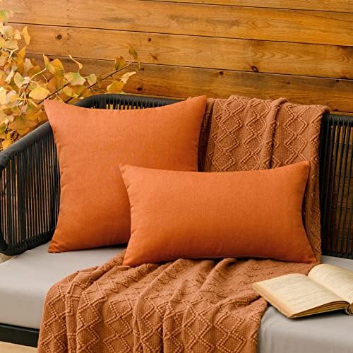MIULEE Decorative Outdoor Pillow Covers Fall 16x16 Orange - Image 5
