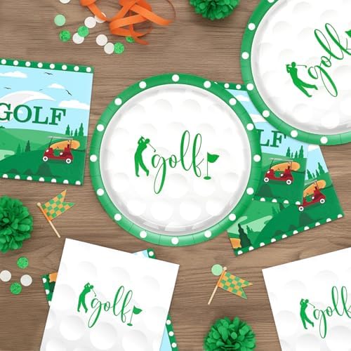 40pcs Golf Themed Birthday Party Supplies Golf Paper Plates and Napkins - Image 6