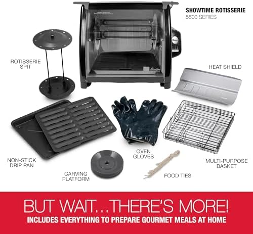 Ronco 5500 Series Countertop Rotisserie Oven, 12-lb Capacity, Black - Image 7