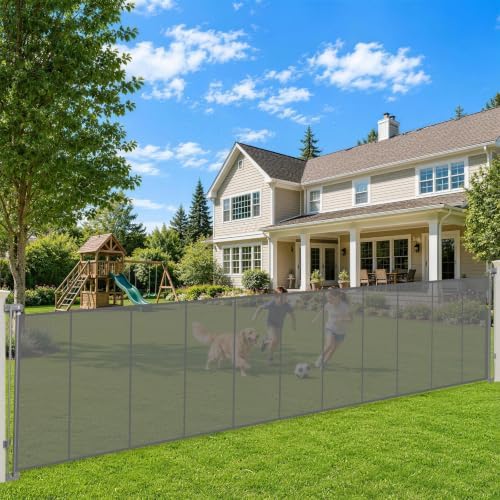 270" Extra Wide Retractable Baby Gates Dog Gate, 52" Tall Child Pet Safety Gate with Reinforced Strips for Stairs, Extra Long Garage Gates Mesh Fence for Driveway Decks Patio Outdoor Indoor by Pravoluxmax