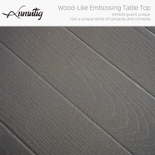 63" Wood-like Embossing Rectangle Outdoor Patio Dining Table for 6 Person - Image 4