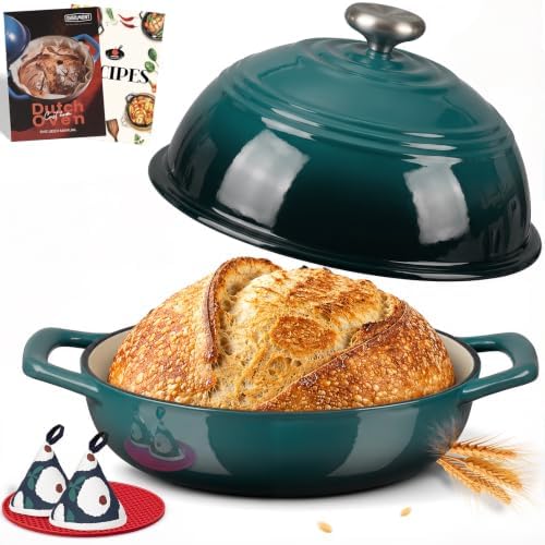 Overmont Enameled Cast Iron Dutch Oven, 6QT Bread Oven with Dome Lid Recipe by Overmont