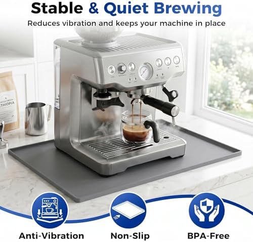Golener Coffee Bar Mat, Silicone Coffee Mat with Raised Edges, 31.5"x16" - Image 6
