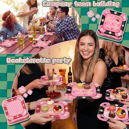 Pickmesh 100 Pcs Lucky in Love Casino Theme Bachelorette Paper Plates - Image 6