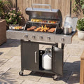 LazySunsets 4-Burner Propane Grill 49,000 BTU Stainless Steel，Black by LazySunsets
