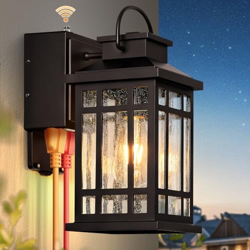 Dusk to Dawn Outdoor Lighting with GFCI Outlet, Oil Rubbed Bronze by OPAXIS