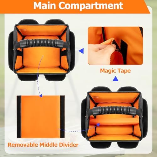 HODRANT Grill Utensil Storage Bag with Divider & Boards & Pockets & Handle - Image 2