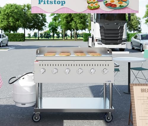 48 in. Commercial Outdoor Propane Gas Grill with Griddle, ETL Listed in Stainless-Steel (CGKIT4-48G) - Image 4