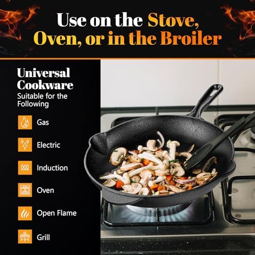 Granitestone 10.25 Inch Skillet, Pre-Seasoned, Nonstick, Non-Toxic, Oven Safe for Indoor & Outdoor Use - Image 5