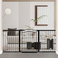 Fairy Baby 70.9"-76.3" Extra Wide Baby Gate for Stairs Doorways, Pressure Mount Pet Gate Auto Close Safety Child Gate, Long Large Dog Gate Indoor for House, 71 72 73 74 75 76 Inches Wide, Black by FairyBaby