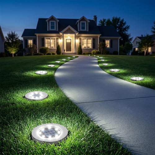 INCX Solar Lights Outdoor Waterproof, Cold White, 4 Pack Ground Lights - Image 4