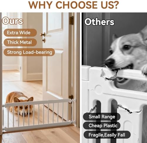 Short Dog Gate,18"-45" Adjustable Extra Wide Metal Short Dog Gate to Step Over, 13" Tall Small Pet Gate with 3 Extension Kits - Image 6