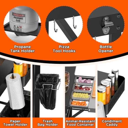 EUTRKei Grill Table, Pizza Oven Table, Grill Cart for Ooni Ninja Blackstone - Image 4