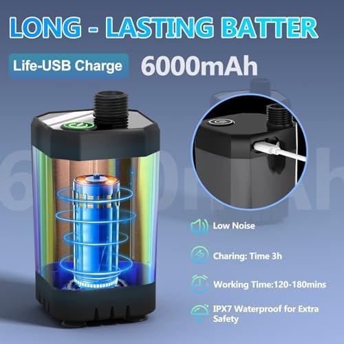 BSEED Portable Shower for Camping with Immersion Water Heater, 6000mAh Rechargeable Camping Shower with Intelligent LED Display, Outdoor Shower for Hiking, Travel, Pets & Car Washing, Wartering Plants - Image 2