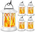 KOOPER 4 Pack Solar Lantern Outdoor Lights, Upgraded Flickering Flame Solar Lanterns Lights Outdoor Waterproof, Hanging Lantern Decorative, Solar Powered Lanterns for Yard Patio Garden Decor (White) by KOOPER