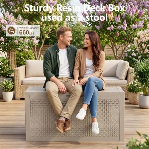 150 Gallon Outdoor Storage Box, Deck Box Waterproof, Toy Storage Bin - Image 5