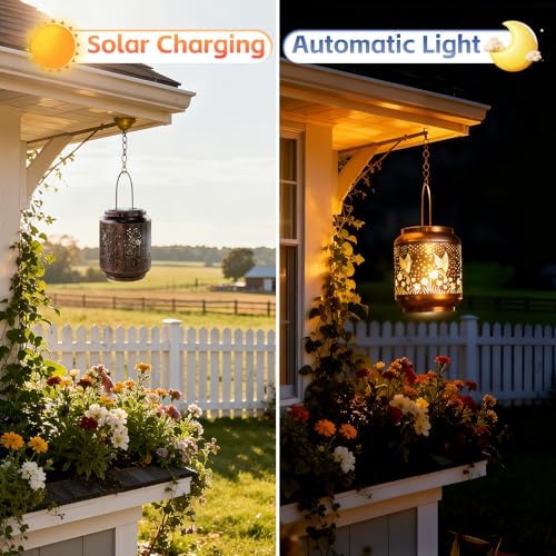 Solar Lanterns Garden Decor, Solar Hummingbird Light Outdoor Waterproof - Image 3