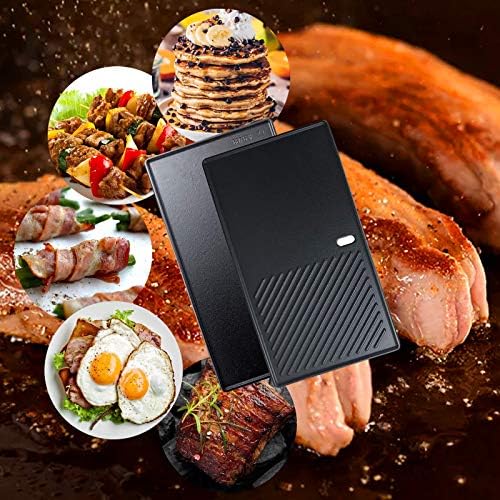 Uniflasy Cast Iron Reversible Grill Stove Top Griddle Pan 16 7/8" Skillet Flat Pan, Cast Iron Grill Griddle Plate for Charbroil 463420508 463420509 Gas Grills Replacement Parts, Cookware Accessories - Image 5