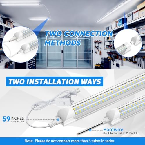 CNSUNWAY 4FT LED Shop Lights, 50W 7500LM D Shape, ETL Listed 4 Pack - Image 5