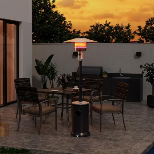 Pamapic Outdoor Propane Patio Heater, 2-in-1 Table Design, Double-Layer Stainless Steel Burner, with Heavy-Duty Waterproof Cover, Residential Use，Matte black - Image 7