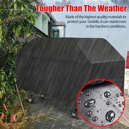 Griddle Cover, 36 Inch BBQ Gas Flat Top Grill Cover for Blackstone Grill, Waterproof, Anti-Uv, Rip-Proof, Fade Resistant Material, Outdoor Griddle Cover with Hook-and-Loop Straps, Black - Image 4