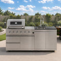 79" Modular Outdoor Kitchen with 4 Burners 72,000 BTU Natural Gas Grill,Rotisserie Oven,Side Burner,Sink & Marble Countertop.Gas Grill for Backyard and Patio.(Natural Gas) by INOTEVERITORY
