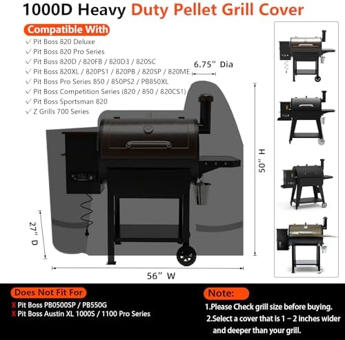 1000D Heavy Duty Grill Cover for Pit Boss 820 Deluxe/Pro 850 - Image 2