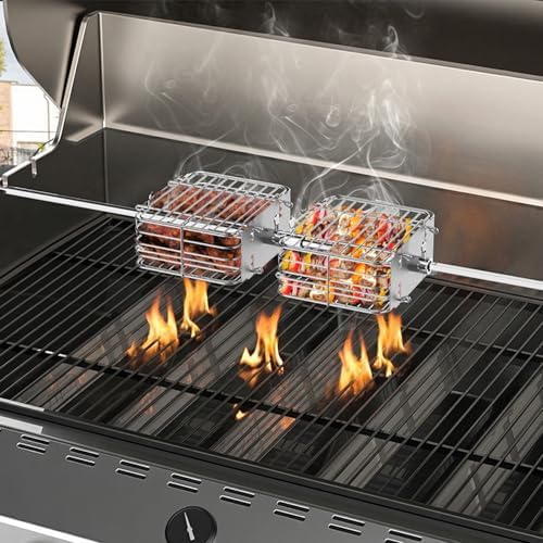 onlyfire Stainless Steel Rotisserie Basket Set BBQ Grilling Basket, 2pcs - Image 7
