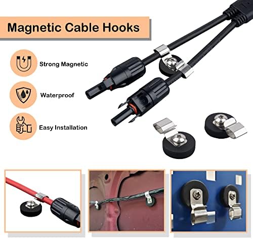 Magnetic Cable Clips, 8 PCS Strong Magnet Cord Holder, 4 PCS Heavy Duty Magnetic Grill Hooks, Magnetic Storage Hooks - Image 6