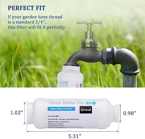 Yoption Calcium Inhibitor Filter, Outdoor Misting System Filter, for Preventing Scale Buildup and Clogging of Garden Patio Misters - 2 Pack - Image 2
