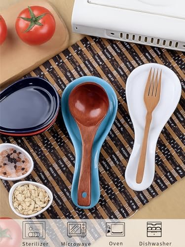 GDCZ Large Porcelain Spoon Rest for Kitchen Stove Top, Navy - Image 3