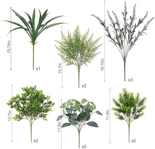 Hrobek Outdoor Faux Plants UV Resistant Fake Greenery for Outside Planter - Image 2