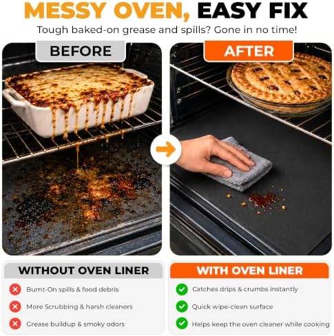 Oven Liners for Bottom of Oven - 17"x 25" Large Heavy Duty Non-Stick 4 Pack - Image 5