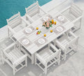SERWALL 7 Pcs Outdoor Dining Set, 67" HDPE Dining Set for 6, White by SERWALL
