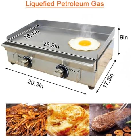 Commercial Countertop Griddle 2800Pa LPG Gas Grill Griddle - Image 2