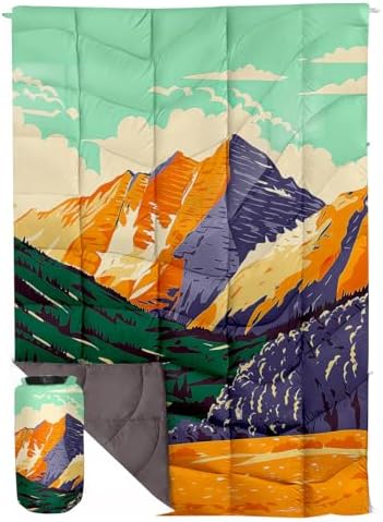 Outdoor Puffy Camping Blanket, Large Outdoor Blanket Waterproof, 55*79'' by GLORSIGN