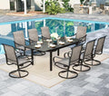 Sophia & William Extendable Outdoor Dining Set for 8, Brown Swivel Chairs by SophiaWilliam
