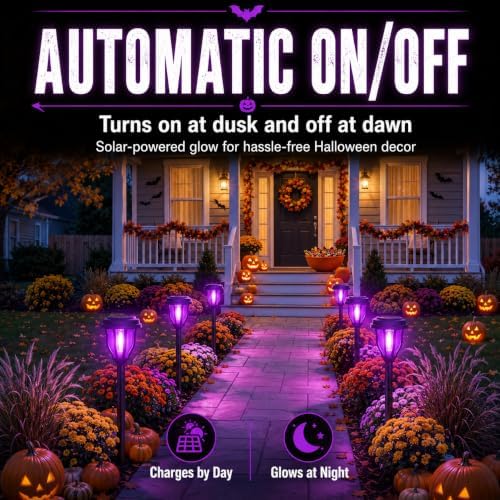 DERAYSION Solar Halloween Lights, 12 Pack Solar Pathway Lights - Image 5