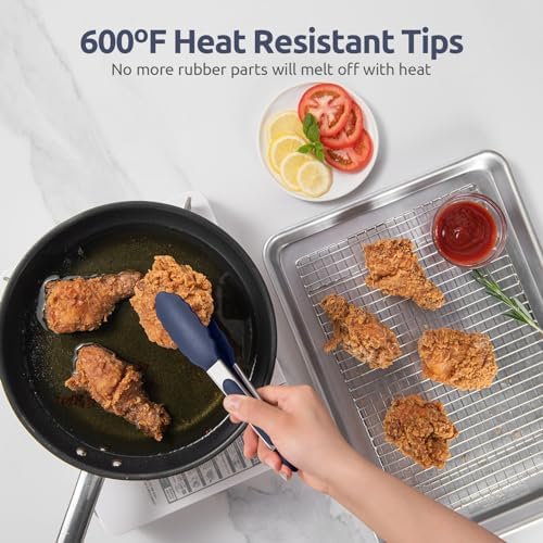 U-Taste Kitchen Tong for Cooking, 600ºF Heat-Resistant, 7in/Midnight Blue - Image 3
