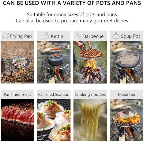 Round grill,Foldable grill,Campfire grill with Carry Bag (Medium) - Image 6
