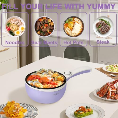 Dezin Hot Pot Electric, 1.5L Non-Stick Portable Electric Pot, Dual Power - Image 6