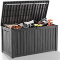DRATO 180 Gallon Deck Boxes Outdoor Waterproof, Lockable Outdoor Storage Box for Patio Furniture Pool Supplies Garden Tools, Weatherproof Resin Storage Box for Backyard (Black, 180 Gallon) by DRATOprovidesawarmandcozy
