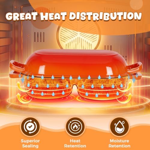 Double Dutch Oven for Sourdough Bread Baking, 2.6QT (Orange) - Image 5
