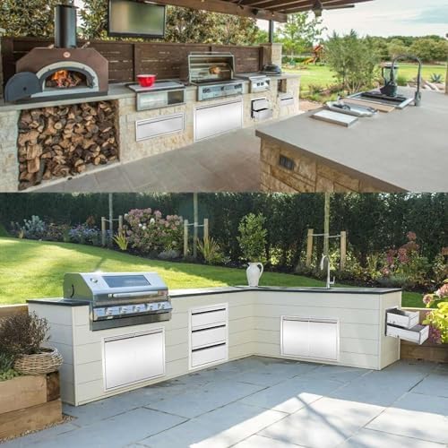 Outdoor Kitchen Drawers Stainless Steel, Flush Mount BBQ Island Built-in Drawer Weatherproof for Outdoor Kitchen Island and Grill Station (30"W x 10"H x23"D) - Image 5
