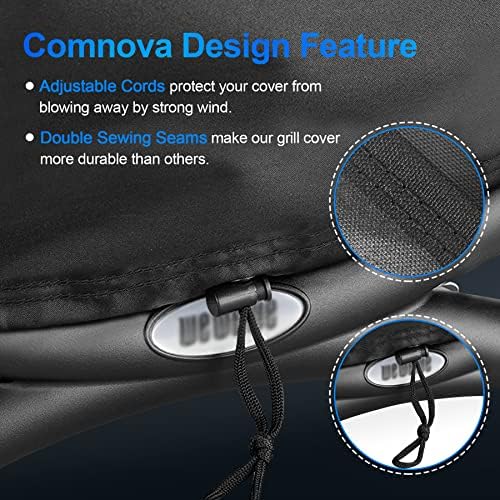 Comnova Grill Cover for Weber Q Series - 7111 BBQ Cover for Weber Q2000 and Q200 Series Gas Grill Heavy Duty & Waterproof, 33 Inch Barbecue Cover for Weber Q2200, Q2000, Q2400, Q200, Q220 and More - Image 7