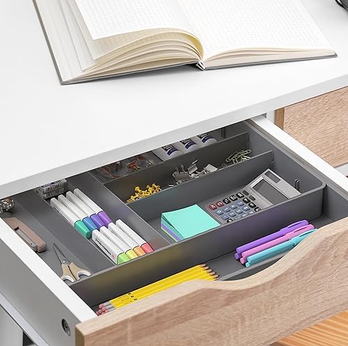 Simple Houseware Expandable Kitchen Drawer Flatware Organizer, Gray - Image 6