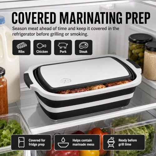 BBQ Prep Tub, 30L Black XX-Large Collapsible Sink for Marinade - Image 4